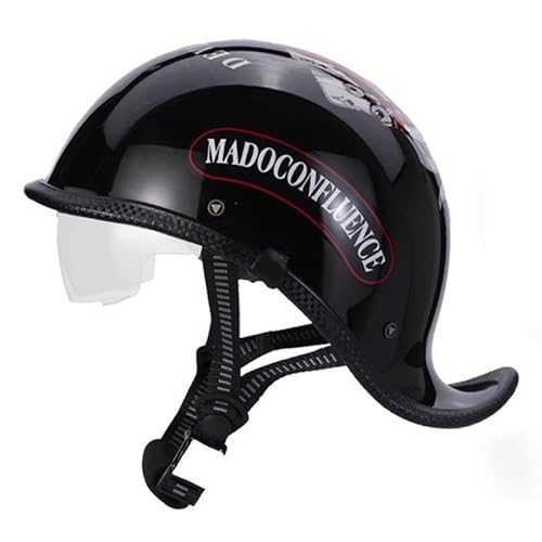 Retro-Halbhelm Jethelme Motorradhelm DOTECE Zertifizierter Halbhelme Männern und Frauen Motorradhelm Moped Helm Erwachsene Open Face Helm für Scooter Moped Cruiser Motorrad 2,XL=61~62CM von JunPing