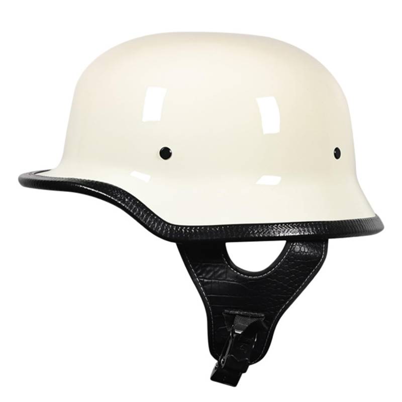 Retro Motorrad Halbhelme Open Face Motorrad Helm ECEDOT-Zulassung Moped Halbhelm Deutsche Braincap Jethelm Rollerhelm Vintage Halbschalenhelm Für Damen Und Herren 1,L=59~60CM von JunPing