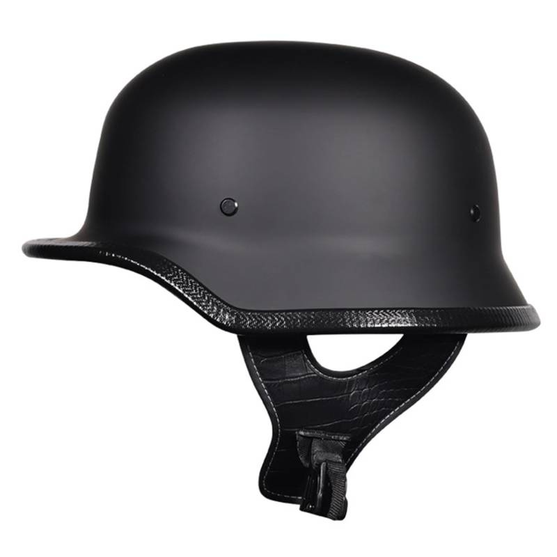 Retro Motorrad Halbhelme Open Face Motorrad Helm ECEDOT-Zulassung Moped Halbhelm Deutsche Braincap Jethelm Rollerhelm Vintage Halbschalenhelm Für Damen Und Herren 9,M=57~58CM von JunPing
