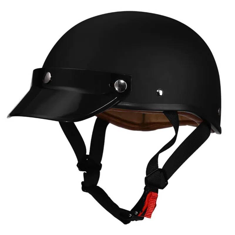 Vintage Deutsche Motorrad Halbhelme DOTECE Zugelassen Jethelm Helm Scooter-Helm Moped Helm Motorrad Helm Brain-Cap Halbschale Chopper Helm Vintage Roller Cruiser Helm 5,L=59~60CM von JunPing