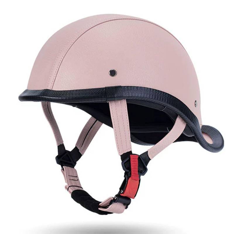 Vintage Leder Halbschalenhelm ECEDOT-Zulassung Retro Jet Motorrad Helm Chopper Helm Moped-Halbhelm Scooter-Helm Offenem Motorrad Helm Für Erwachsene Männer und Frauen 5,XL(61~62CM) von JunPing