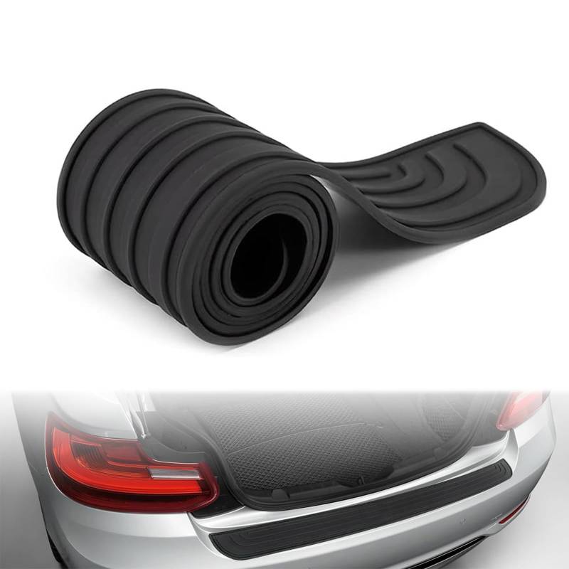 Stoßstangenschutz, Schwellerschutz für den Kofferraum, Kratzfest und Abriebfest, Selbstklebender Heckstoßstangenschutz für Autos, SUVs, Kratzfest (Schwarz 90CM) von Junbyuhu