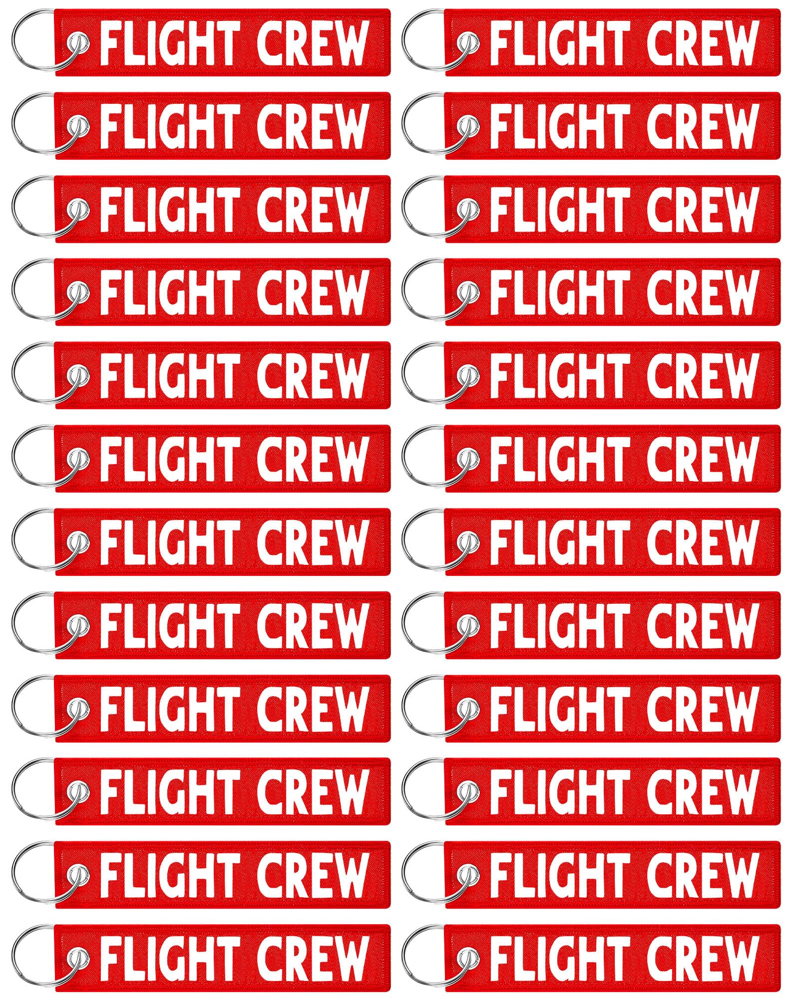 Junkin 24 Pcs Flight Crew Keychain Airplane Aviation Keychain Flight Crew Luggage Tags Embroidered Keychain Key Ring Car Motorcycles Flight Attendant Gift Pilot Gifts Men Women (Rot), Klassische von Junkin