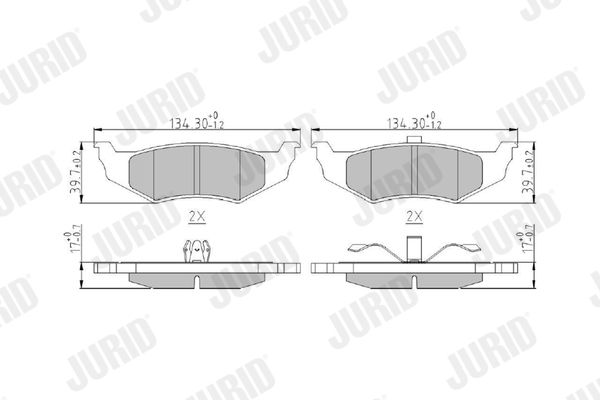Bremsbelagsatz, Scheibenbremse Hinterachse Jurid 573069J Bremsbelagsatz, Scheibenbremse Hinterachse Jurid 573069J von Jurid