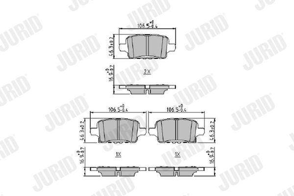 Bremsbelagsatz, Scheibenbremse Hinterachse Jurid 573897J Bremsbelagsatz, Scheibenbremse Hinterachse Jurid 573897J von Jurid