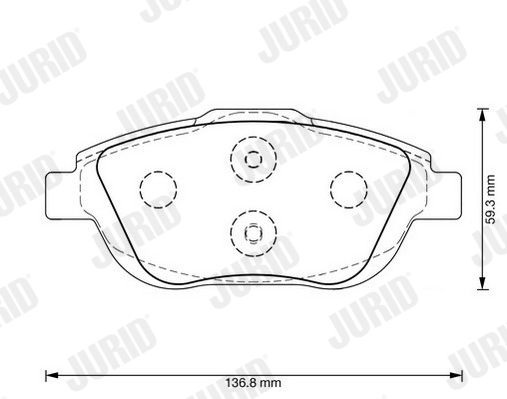 Bremsbelagsatz, Scheibenbremse Vorderachse Jurid 573264JC Bremsbelagsatz, Scheibenbremse Vorderachse Jurid 573264JC von Jurid