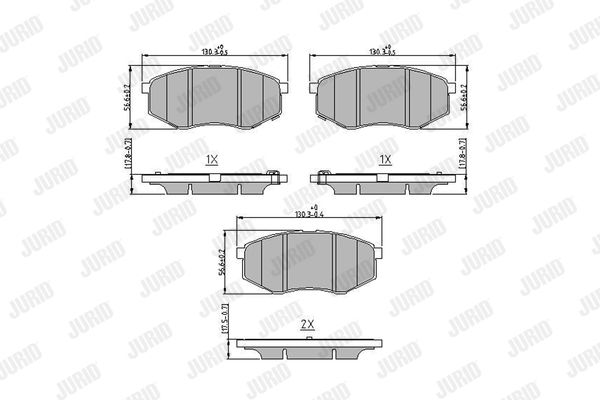 Bremsbelagsatz, Scheibenbremse Vorderachse Jurid 573454J Bremsbelagsatz, Scheibenbremse Vorderachse Jurid 573454J von Jurid
