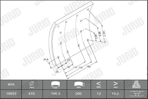 JURID 1955311230 Bremsbacken und Zubehör von Jurid