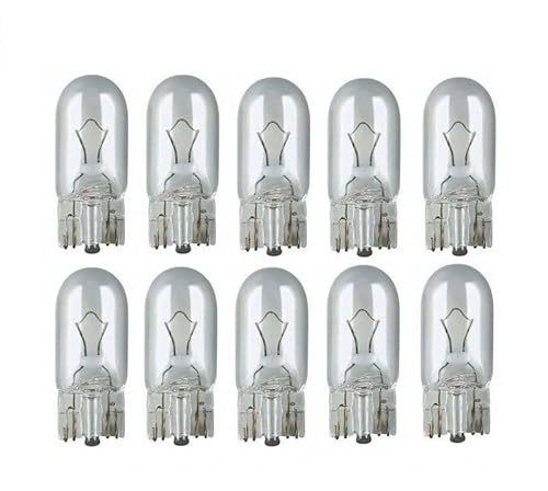 10 Stück - W3W - W2.1x9.5d - T10 12V 3W KFZ Beleuchtung - LONGLIFE - Glühlampe, Glassockellampe, Glühbirne, Soffitte, Autolampen. Mit E-Prüfzeichen und ist für den Straßenverkehr zugelassen von Jurmann Trade GmbH