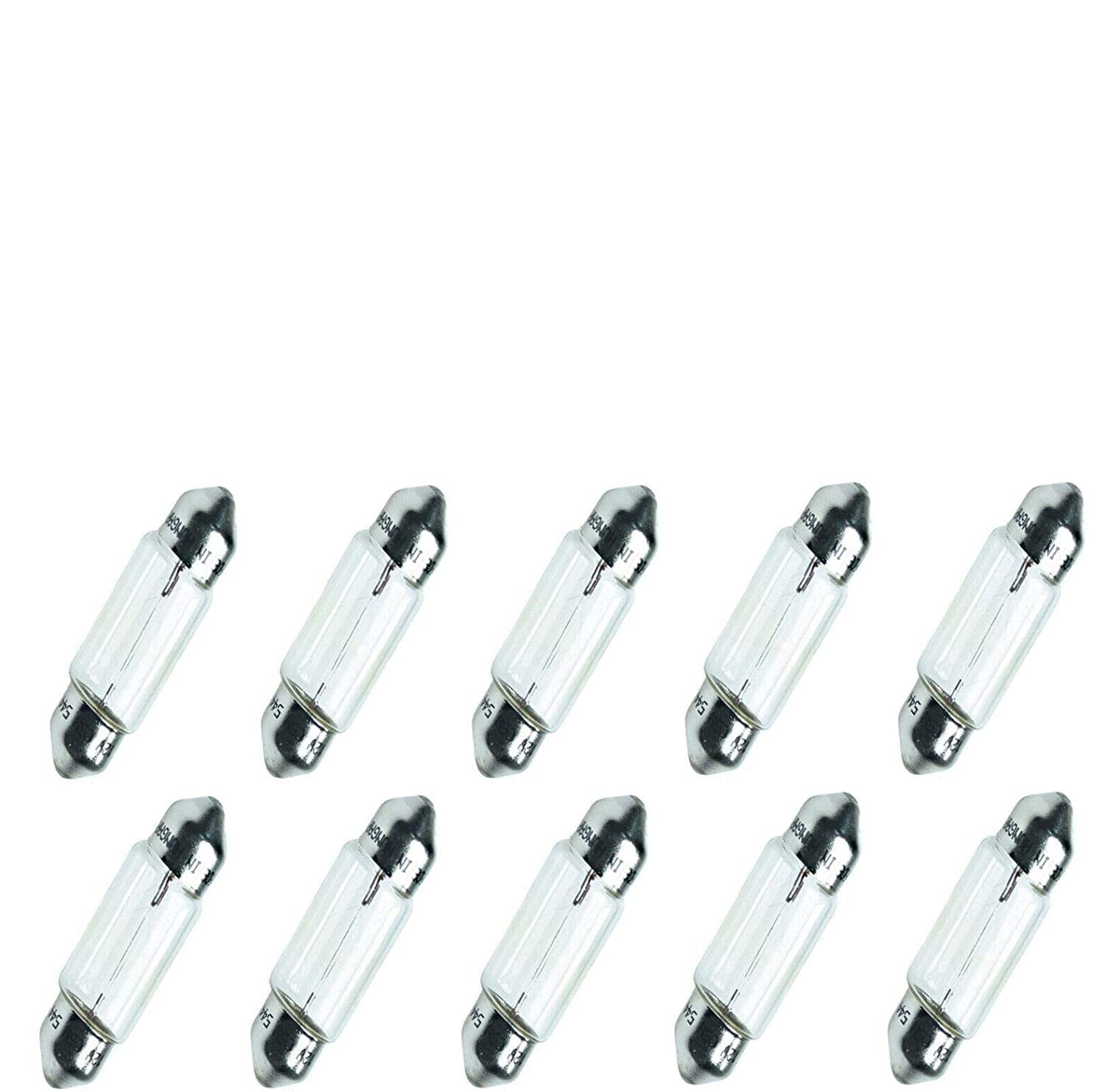 * PRAKTISCHES SET * - 10 Stück - C5W SV8.5-8 36mm 12V 5W KFZ Beleuchtung - LONGLIFE - Glühlampe, Glassockellampe, Glühbirne, Soffitte, Autolampen WERKSTATTWARE vom Jurmann Trade GmbH® von Jurmann Trade GmbH