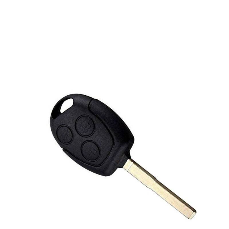 JURMANN 1 Stück Funkschlüssel Ersatz Autoschlüssel Gehäuse - 3-Tasten Fernbedienung mit Rohling - FORD_KS09 - Neu Reparatur Hülle (Schwarz, Kunststoff, Auto) von JURMANN