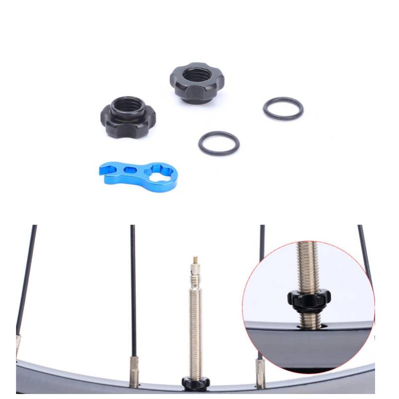 Schrader auf Presta Felgenadapter, Umwandlung von Felge (Wheel) mit Schrader-Ventilloch auf Presta-Ventilschafttülle, ein Paar (2 Stück) von Juscycling
