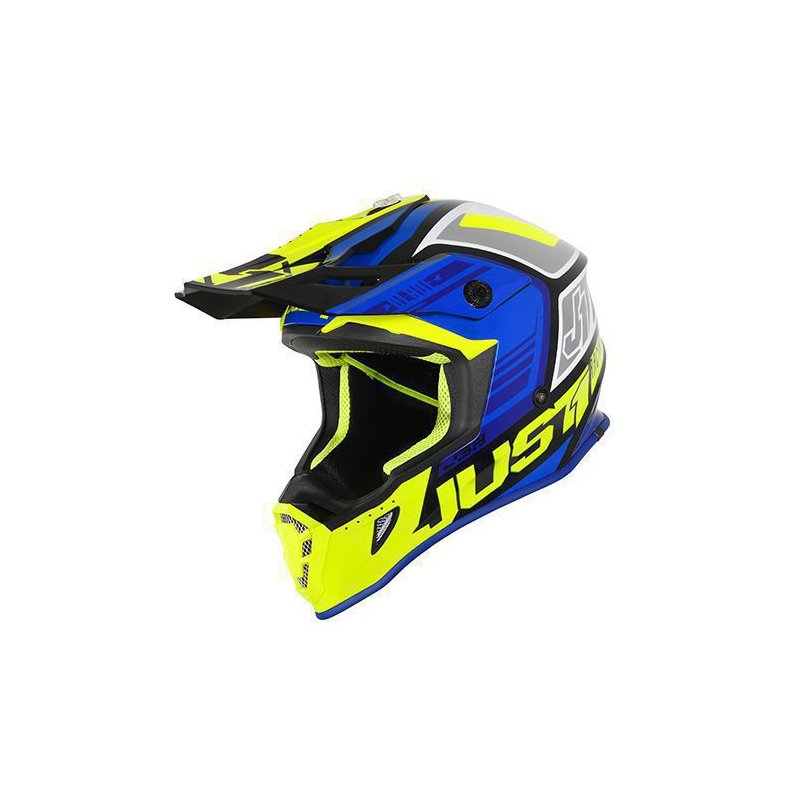JUST1 Motocross Helm J38 Blade blau gelb Fluor schwarz von Just1
