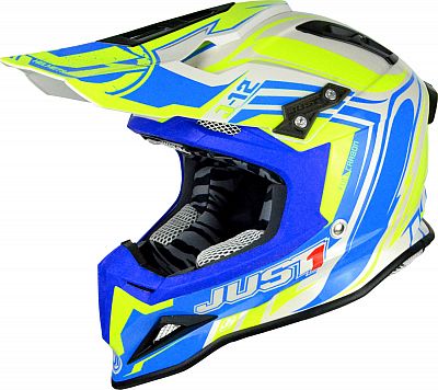 Just1 J12 Flame, Motocrosshelm - Gelb/Blau - S von Just1