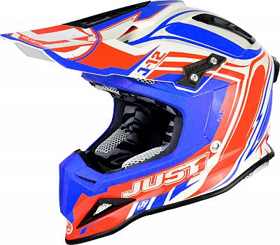 Just1 J12 Flame, Motocrosshelm - Rot/Blau - XL von Just1