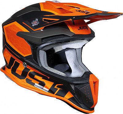 Just1 J18-F Hexa, Motocrosshelm - Matt Schwarz/Orange - XL von Just1