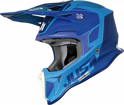 Just1 J18 Pulsar, Motocrosshelm Mips - Matt Blau/Hellblau/Weiß - M von Just1