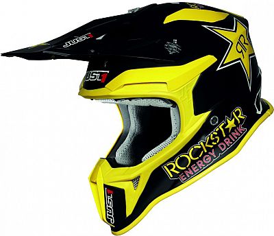 Just1 J18 Pulsar Rockstar, Motocrosshelm Mips - Matt Schwarz/Neon-Gelb/Rot - L von Just1