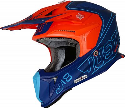 Just1 J18 Vertigo, Motocrosshelm - Matt Blau/Orange/Weiß - L von Just1