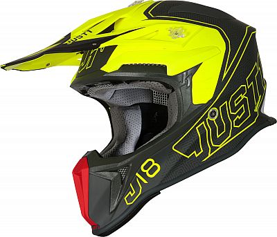 Just1 J18 Vertigo, Motocrosshelm - Matt Grau/Neon-Gelb/Rot - L von Just1