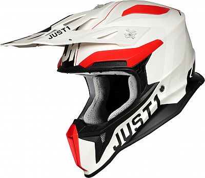 Just1 J18 Virtual, Motocrosshelm - Weiß/Schwarz/Rot - M von Just1