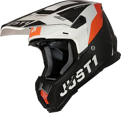 Just1 J22 Adrenaline, Motocrosshelm Kinder - Matt Schwarz/Weiß/Orange - YL von Just1