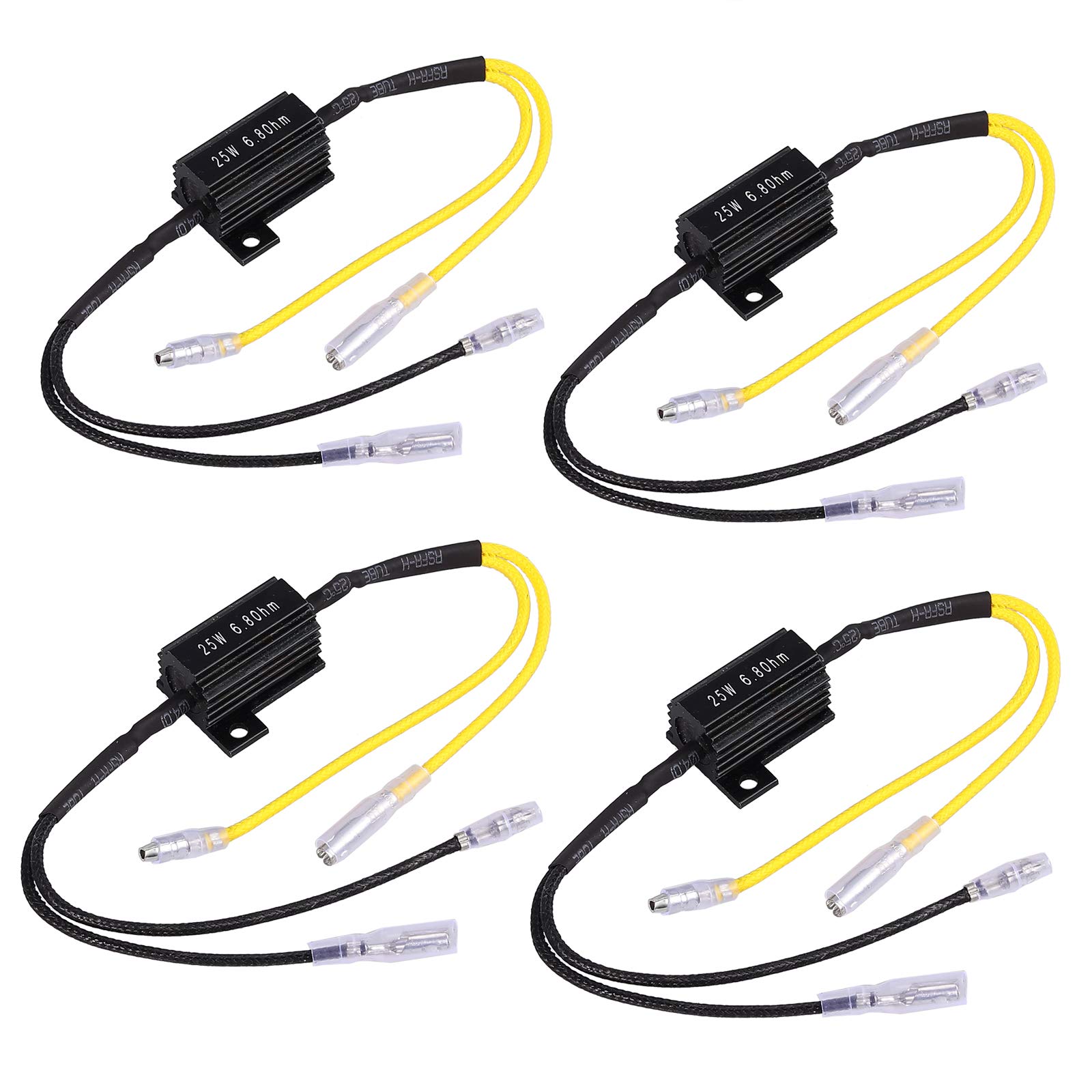 4 x Widerstand Leistungswiderstand Lastwiderstand Motorrad Blinker LED Ladewiderstand Flash Blinker Fix Fehler 12V 25W 6.8Ohm von Justech