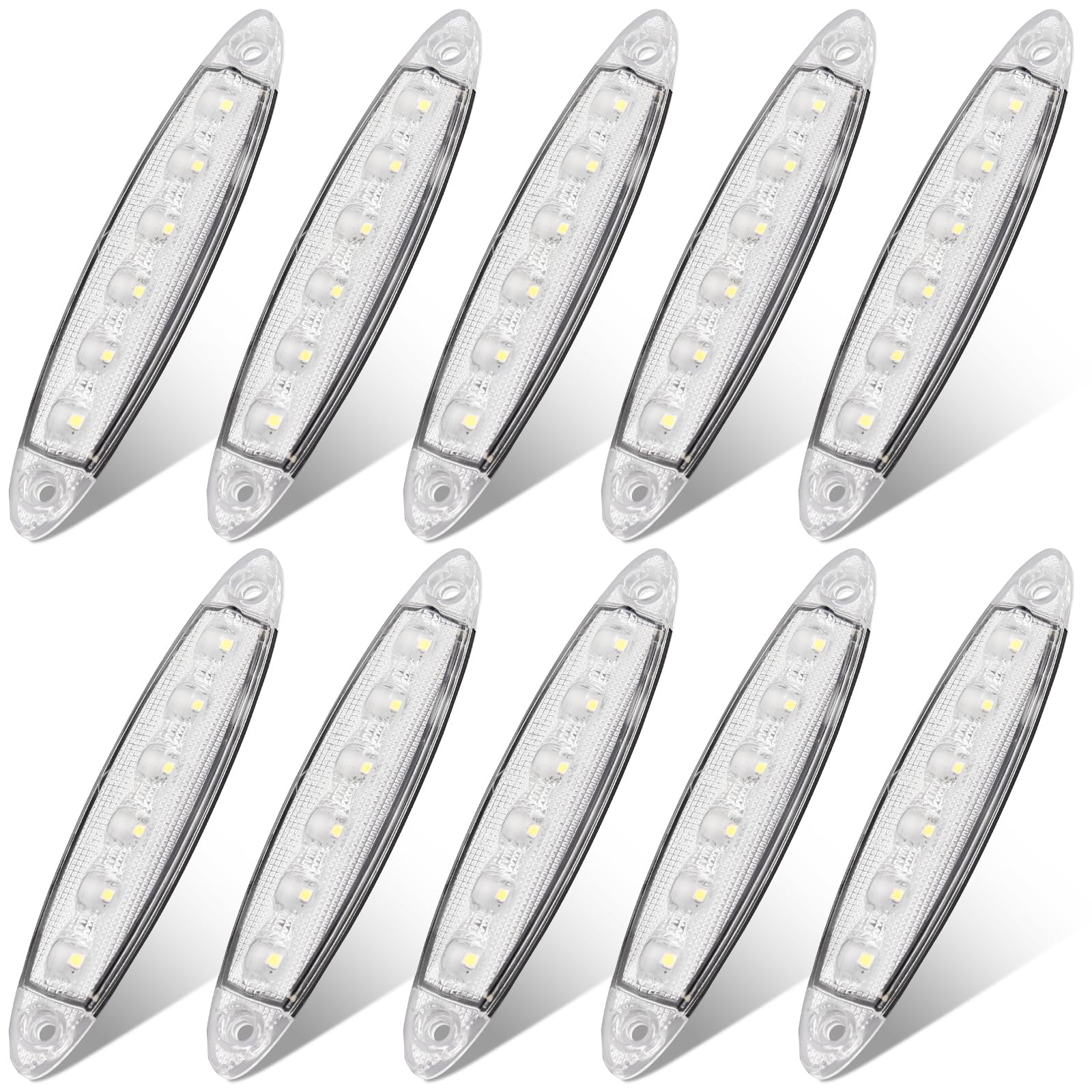 Justech 10x 6LEDs Anhänger-Seitenleuchte Seitenmarkierungsleuchten Seitenleuchten Begrenzungsleuchten Wasserdicht Weiß Licht für LKW Wohnmobil Wohnwagen Anhänger Justech 10x 6LEDs Anhänger-Seitenleuchte Seitenmarkierungsleuchten Seitenleuchten Begrenzungsleuchten Wasserdicht Weiß Licht für LKW Wohnmobil Wohnwagen Anhänger von Justech
