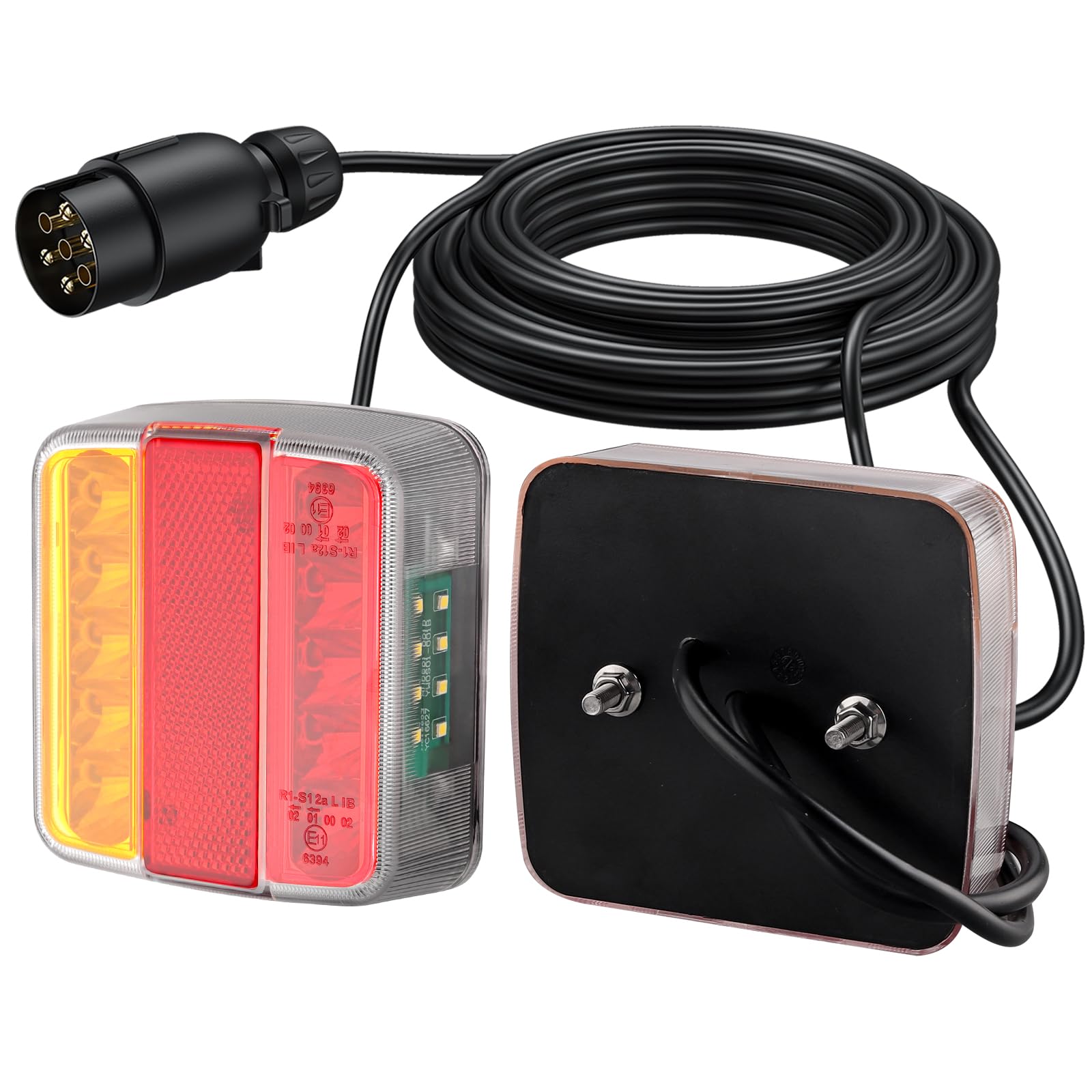 Justech 2PCS 18 LEDs Anhänger-Rücklichter mit 7,5 m Kabel und 7-poligem Stecker, 12V 3 Funktionen IP65 Rücklichtbirne Bremslichter Kennzeichenleuchten für LKW, Anhänger, Wohnwagen E11 Justech 2PCS 18 LEDs Anhänger-Rücklichter mit 7,5 m Kabel und 7-poligem Stecker, 12V 3 Funktionen IP65 Rücklichtbirne Bremslichter Kennzeichenleuchten für LKW, Anhänger, Wohnwagen E11 von Justech