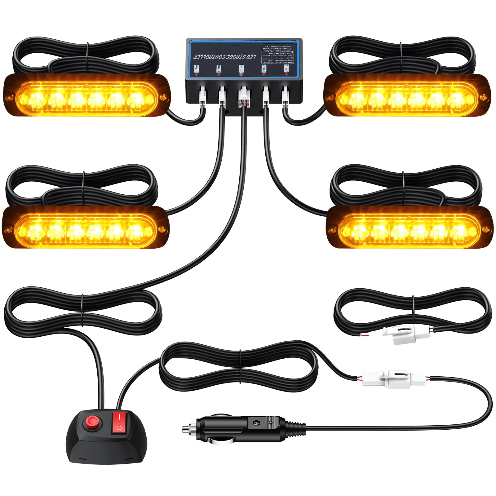 Justech Warnlicht Frontblitzer Stroboskoplicht Bernstein Hazard IP65 Notfall Warnung Beacon Achtung Licht Mit KFZ-Ladegerät Notfall Lichtern ACHTUNG Blinklicht für Emergency, KFZ, LKW Justech Warnlicht Frontblitzer Stroboskoplicht Bernstein Hazard IP65 Notfall Warnung Beacon Achtung Licht Mit KFZ-Ladegerät Notfall Lichtern ACHTUNG Blinklicht für Emergency, KFZ, LKW von Justech