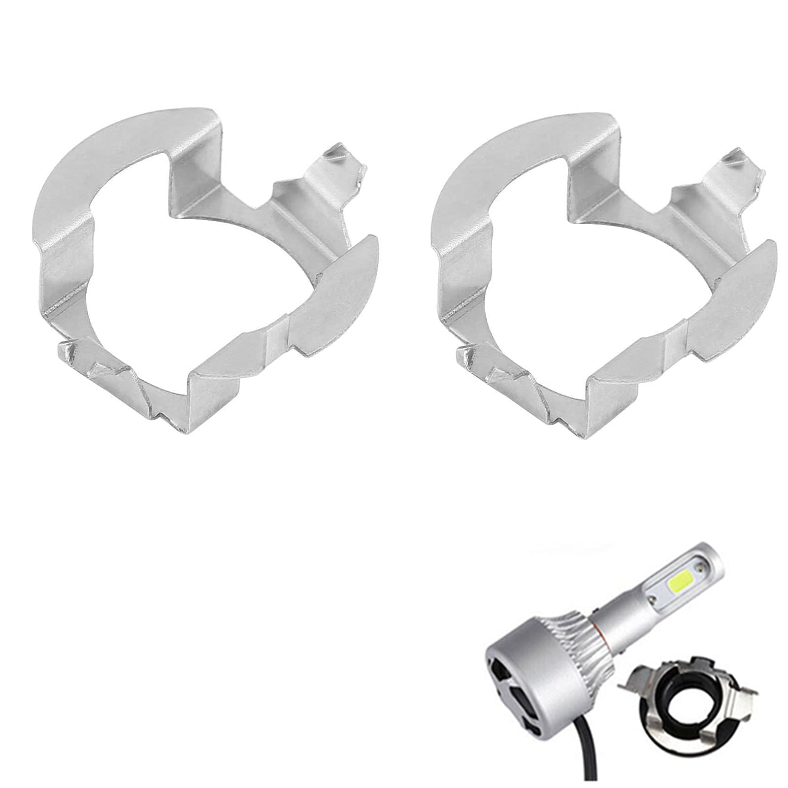 2 x H7 LED-Scheinwerferlampen-Adapter, Aluminium H7 LED-Glühbirnenhalter Adapter Halterung Sockel 2 x H7 LED-Scheinwerferlampen-Adapter, Aluminium H7 LED-Glühbirnenhalter Adapter Halterung Sockel von Jutta
