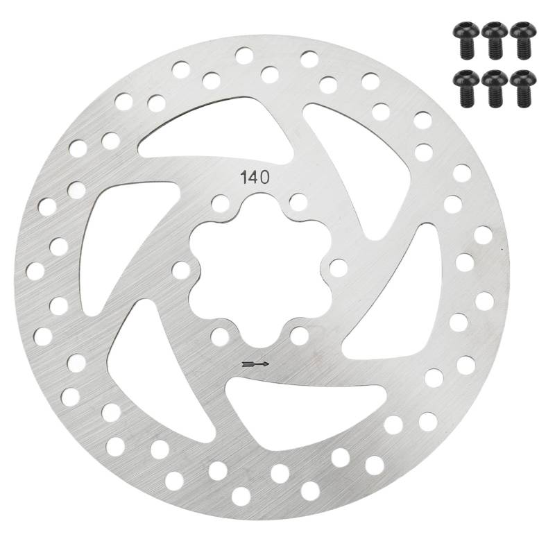 140 -mm -Scheibenbremsrotor, Edelstahlradfahrradrotoren Bremsscheiben -Flansch -Flanschadapter mit 6 Schrauben für Mountain Road Bike von Jwthee