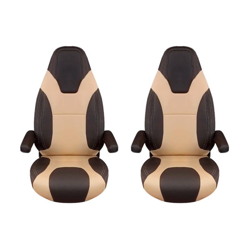 KFoam.es Sitzbezug für Fahrer-/Beifahrersitz von Wohnmobilen, Schokoladenbraun / Beige von K´Foam