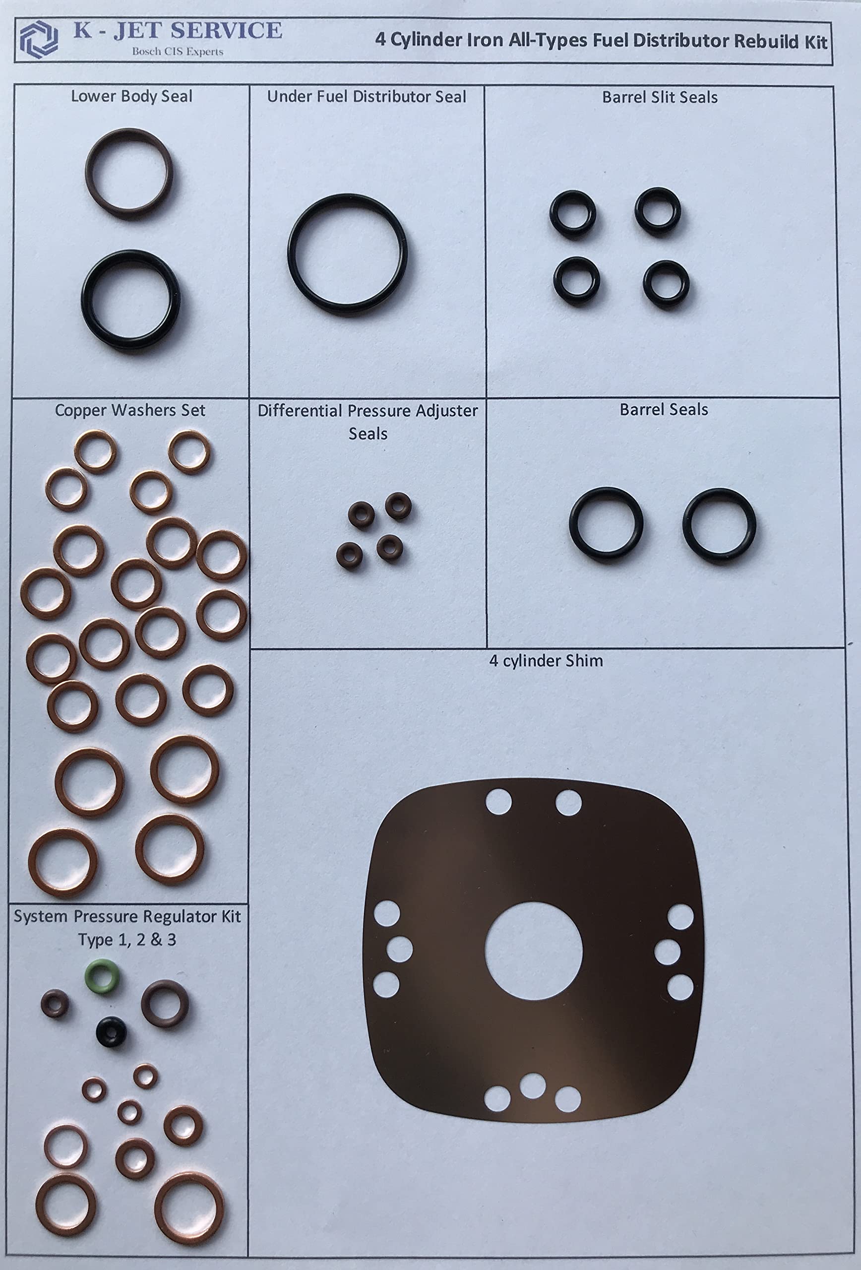 Mengenteiler Reparatursatz für alle Bosch 4 Zylinder K-Jetronic Grauguss kompatibel mit Porsche 924 Volkswagen Golf Scirocco Corrado Audi Saab BMW Volvo Mengenteiler Reparatursatz für alle Bosch 4 Zylinder K-Jetronic Grauguss kompatibel mit Porsche 924 Volkswagen Golf Scirocco Corrado Audi Saab BMW Volvo von K-jetservice.com