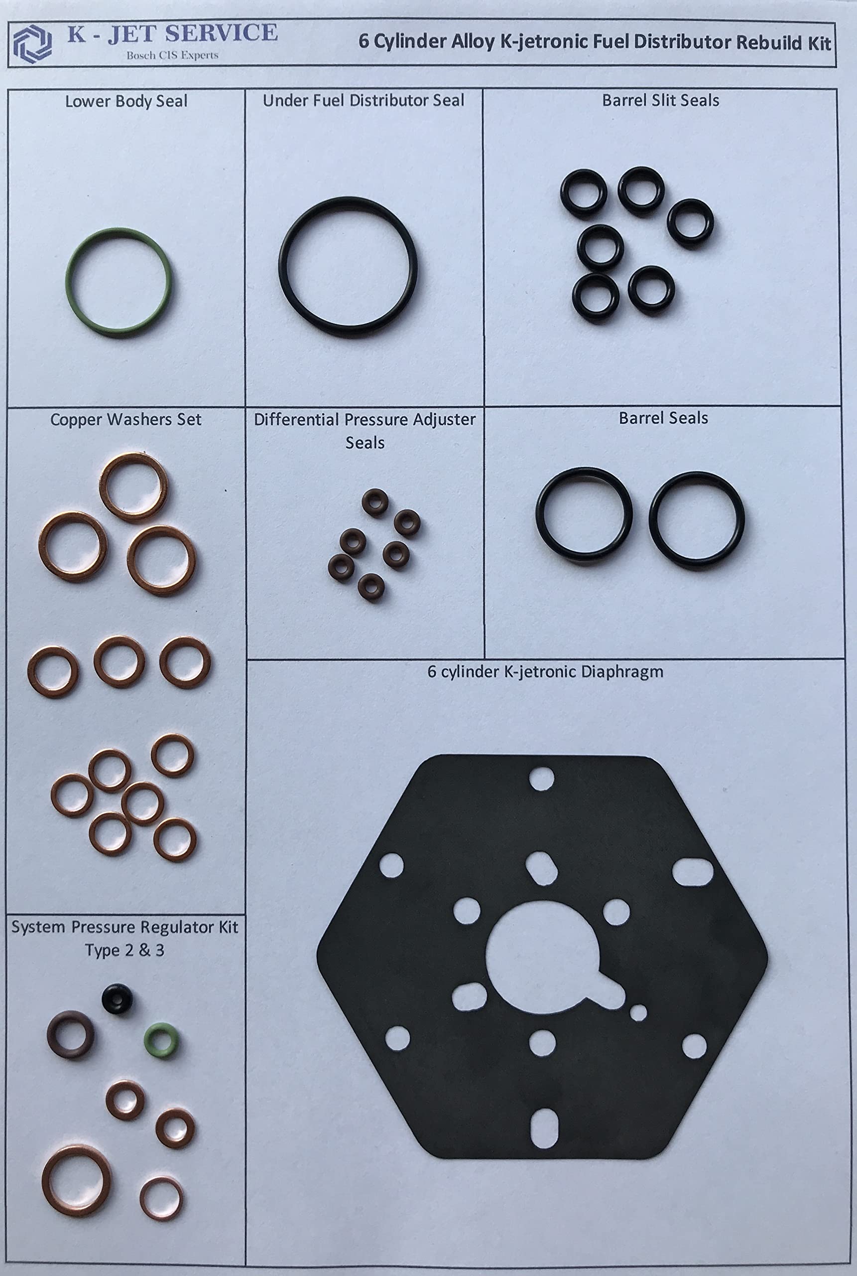 Mengenteiler Reparatursatz für alle Bosch 5 und 6 Zylinder K-Jetronic Aluminium kompatibel mit MERCEDES 280 SL SLC E CE SE GE Bosch Mengenteiler Reparatursatz für alle Bosch 5 und 6 Zylinder K-Jetronic Aluminium kompatibel mit MERCEDES 280 SL SLC E CE SE GE Bosch von K-jetservice.com