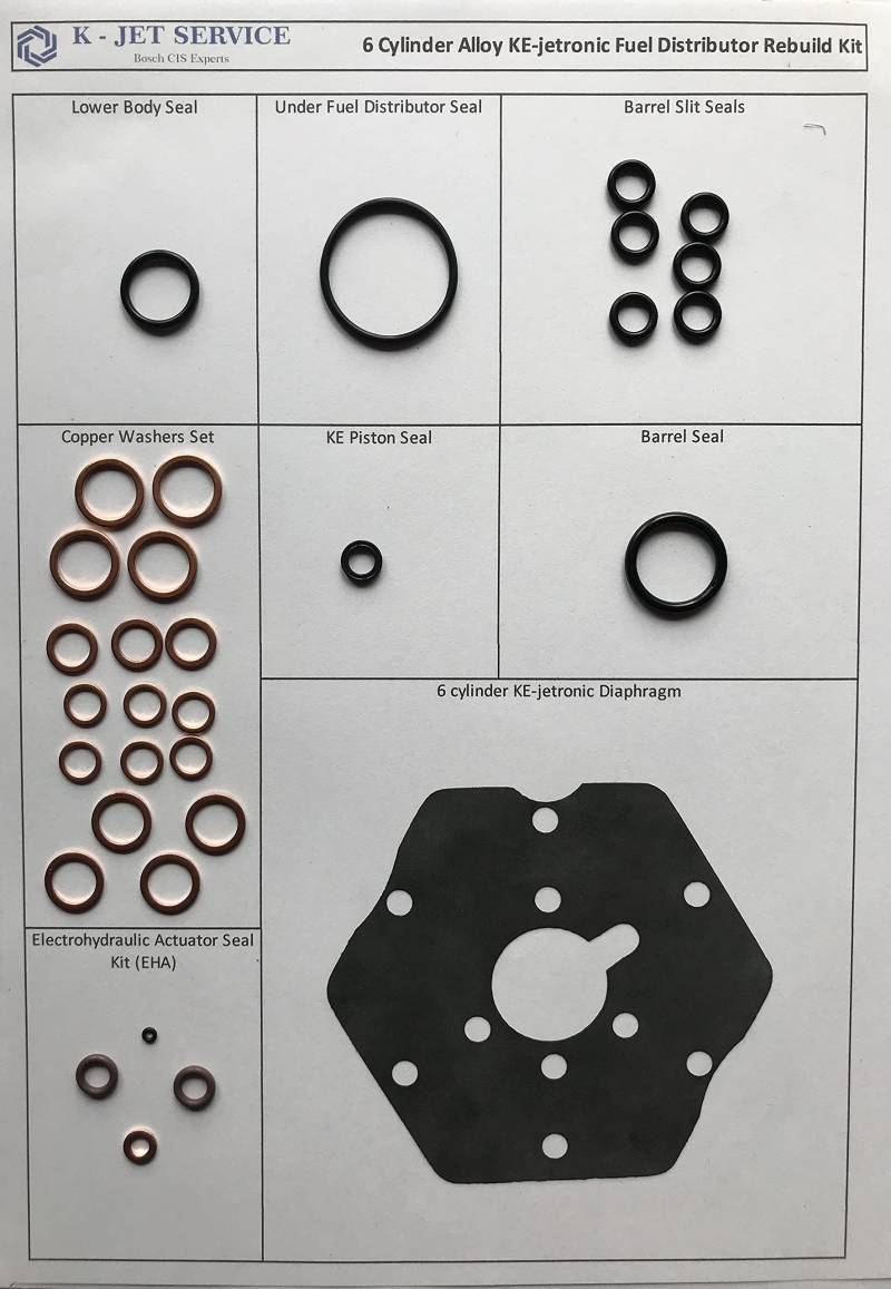 Mengenteiler Reparatursatz für alle Bosch 5 und 6 Zylinder KE-Jetronic Aluminium 0438101012 0438101044 Mercedes 190 260 300 E SL CE TE SE SEL Audi 80 100 von K-jetservice.com