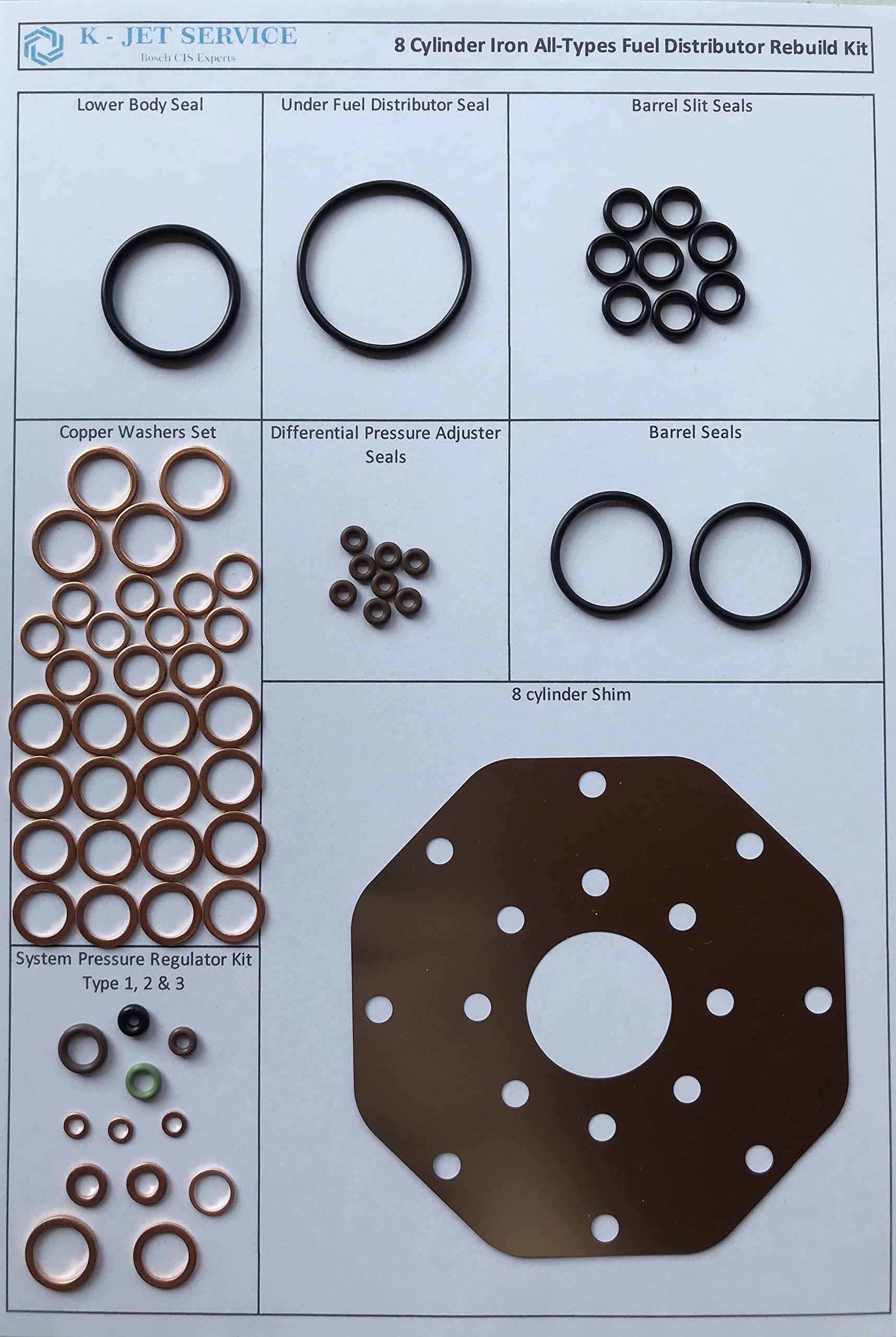 Mengenteiler Reparatursatz für alle Bosch 8 Zylinder K-Jetronic Grauguss kompatibel mit Porsche 911 928 Mercedes 350 450 Ferrari 308 Mondial Mengenteiler Reparatursatz für alle Bosch 8 Zylinder K-Jetronic Grauguss kompatibel mit Porsche 911 928 Mercedes 350 450 Ferrari 308 Mondial von K-jetservice.com