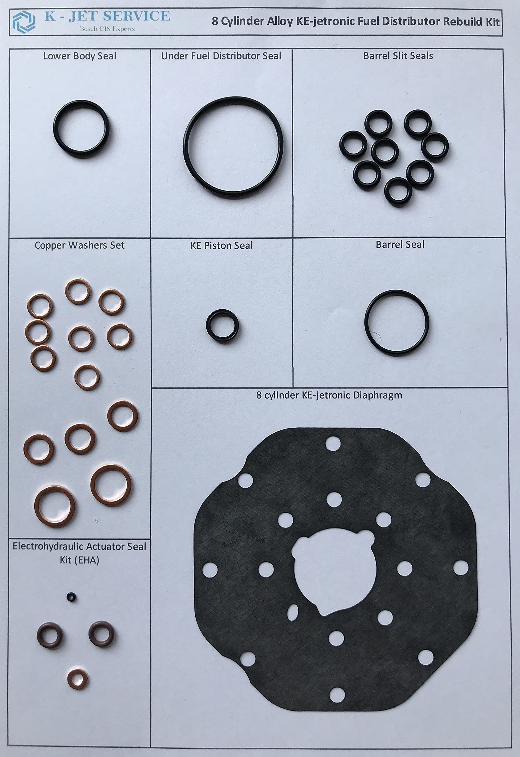 Mengenteiler Reparatursatz für alle Bosch 8 Zylinder KE-Jetronic Aluminium 0438101018 0438101016 kompatibel mit Mercedes SL SEC SEL 500 560 420 Rolls Royce Bentley Mengenteiler Reparatursatz für alle Bosch 8 Zylinder KE-Jetronic Aluminium 0438101018 0438101016 kompatibel mit Mercedes SL SEC SEL 500 560 420 Rolls Royce Bentley von K-jetservice.com