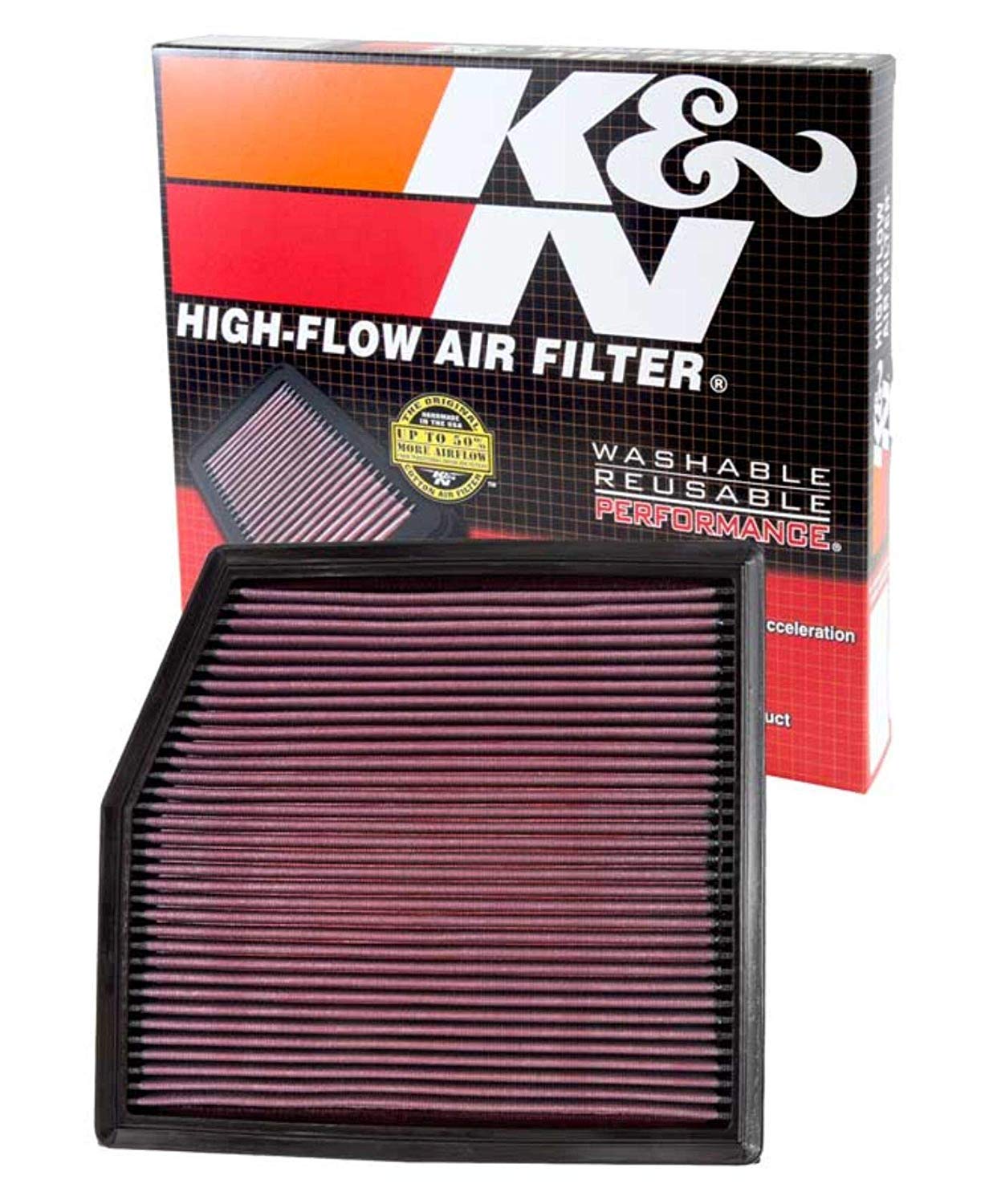 K&N 33-2458 Motorluftfilter: Hochleistung, Prämie, Abwaschbar, Ersatzfilter,Erhöhte Leistung, 2010-2015 (X1, 135i, 335i Coupe) von K&N