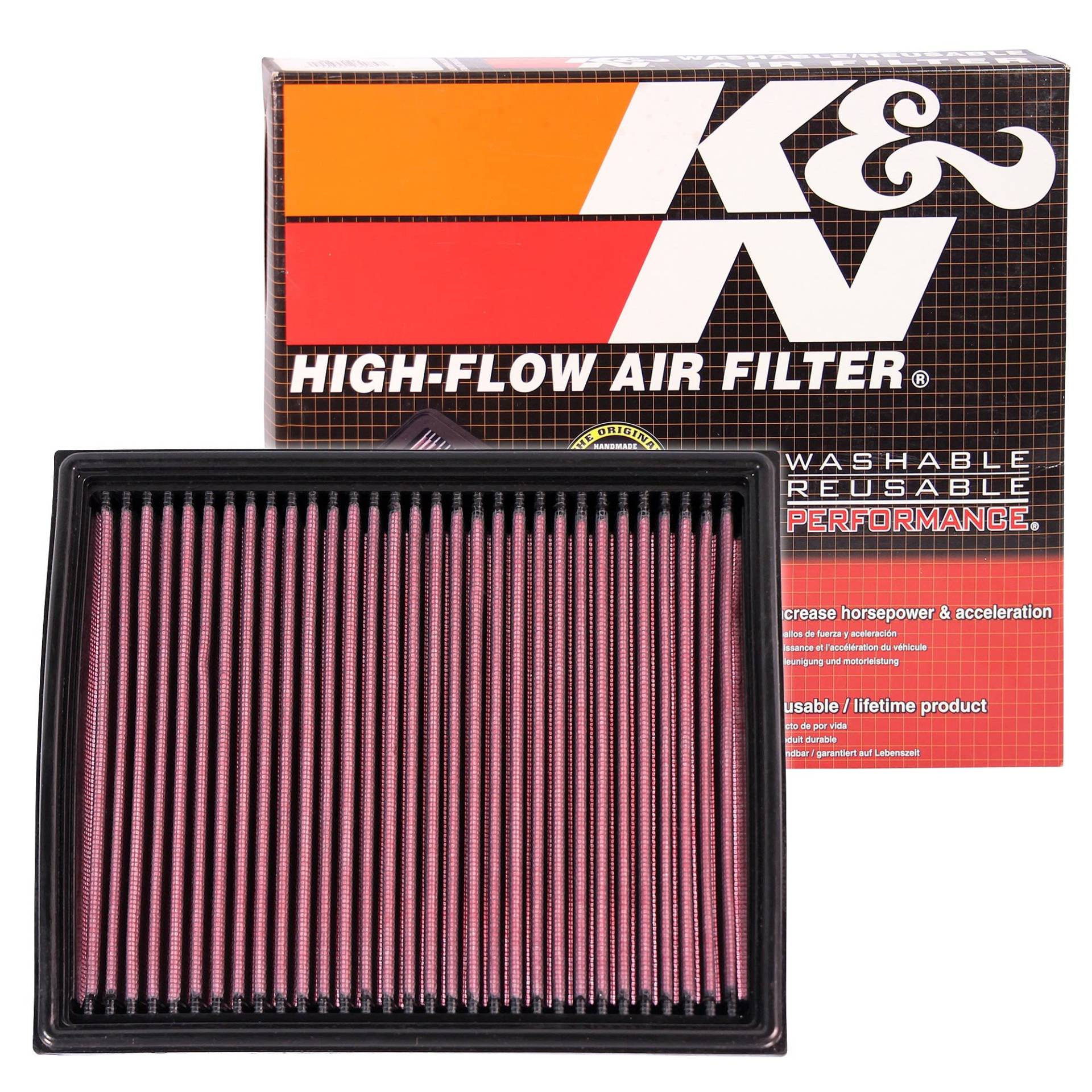 K&N 33-2767 Motorluftfilter: Hochleistung, Prämie, Abwaschbar, Ersatzfilter,Erhöhte Leistung, 1996-2004 (SLK200 Kompressor, SLK230, SLK200) von K&N