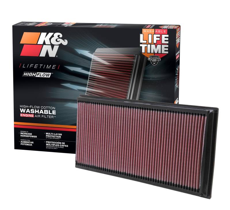 K&N Motorluftfilter 33-2857: Hochleistungsluftfilter, Abwaschbar, Ersatzfilter, Erhöhte Leistung, 2003-2024 VW / AUDI / LAND ROVER / PORSCHE von K&N