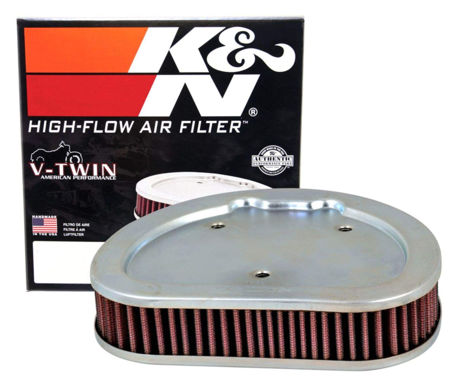 K&N HD-1508 Motorrad Tauschluftfilter, Rot von K&N