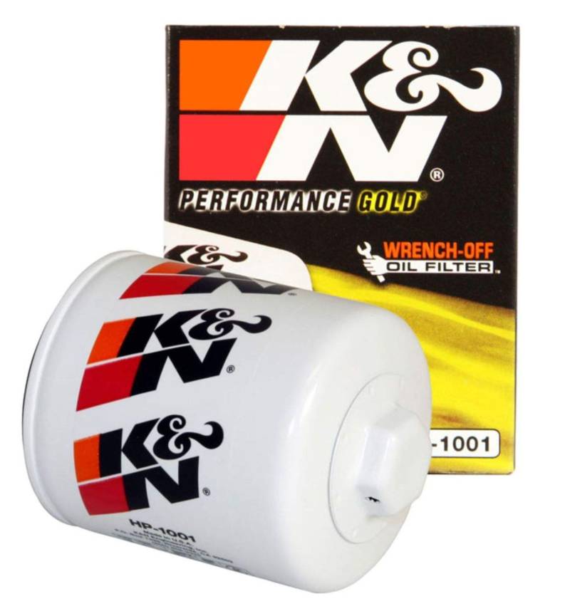 K&N Ölfilter - Patrone 76x79mm kompatibel mit Chevrolet, Pontiac, Saab, Buick, Oldsmobile, GMC (HP-1001) Weiß von K&N