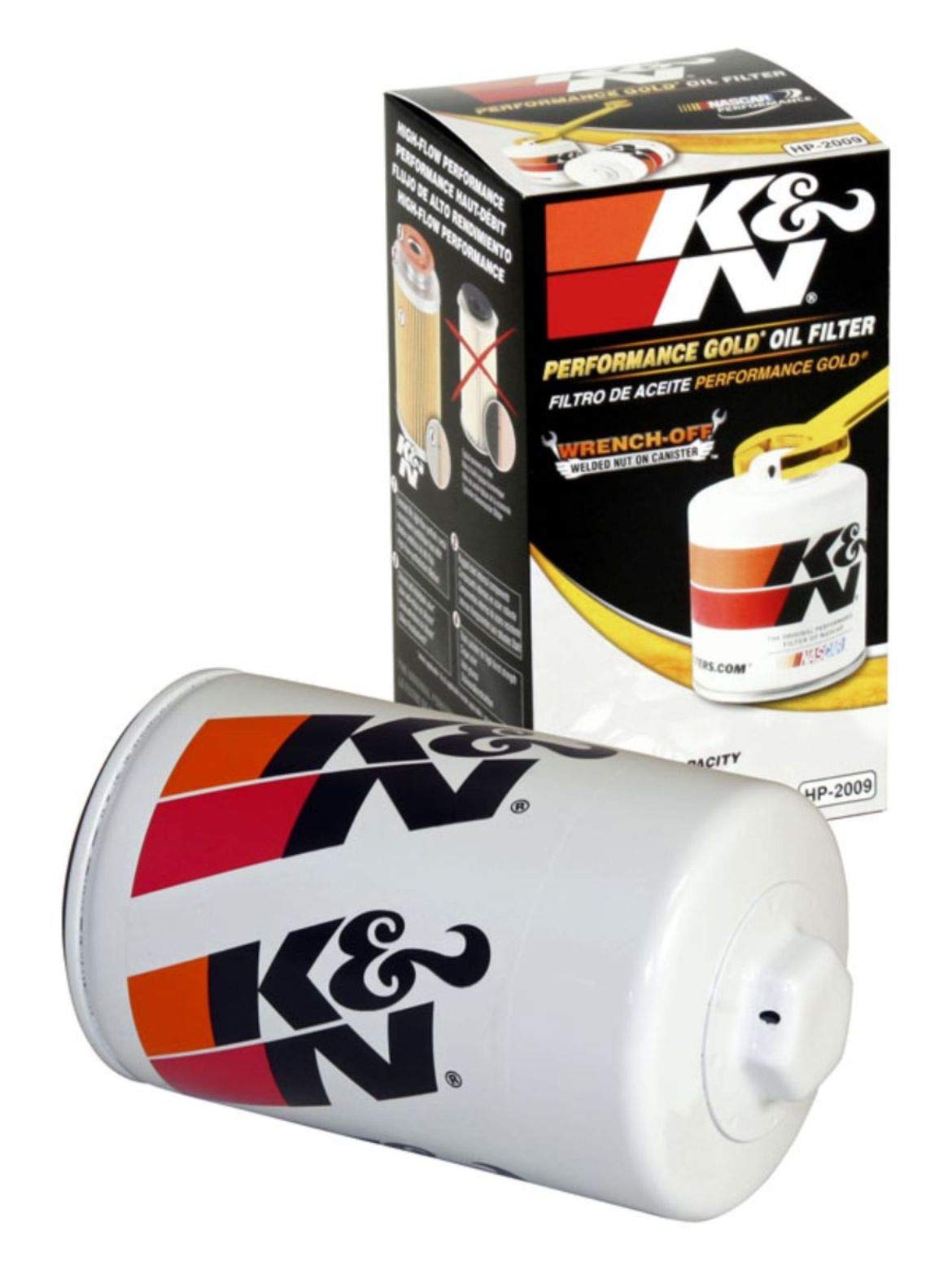 K&N Ölfilter - Patrone 76x129mm kompatibel mit Mazda, Ford, Chrysler, Jaguar, Lincoln, Dodge (HP-2009) Weiß von K&N