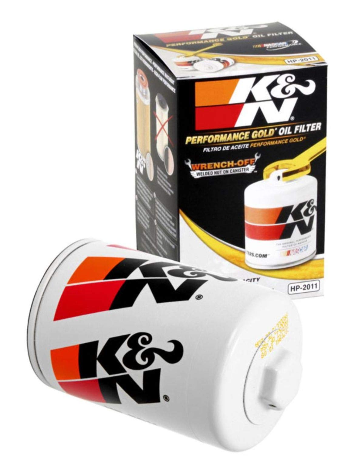 K&N Ölfilter - Patrone 76x121mm kompatibel mit Chevrolet, Ford, GMC, Buick, Lincoln, (HP-2011), Oil Filter-1 Pack Weiß von K&N