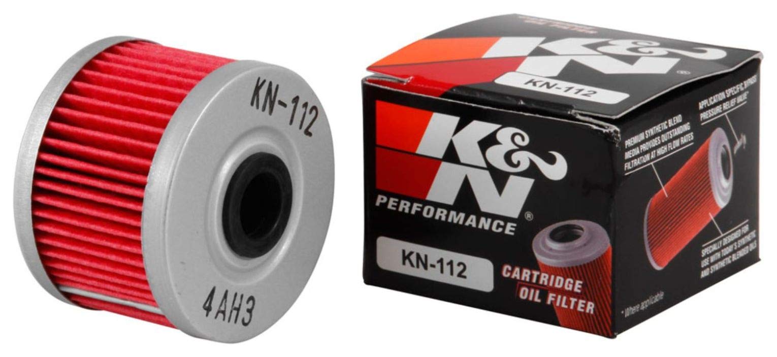 K&N Powersports Ölfilter - Kartusche 50x37mm kompatibel mit Kawasaki, Honda, Gas Gas, Dinli (KN-112), Rot von K&N
