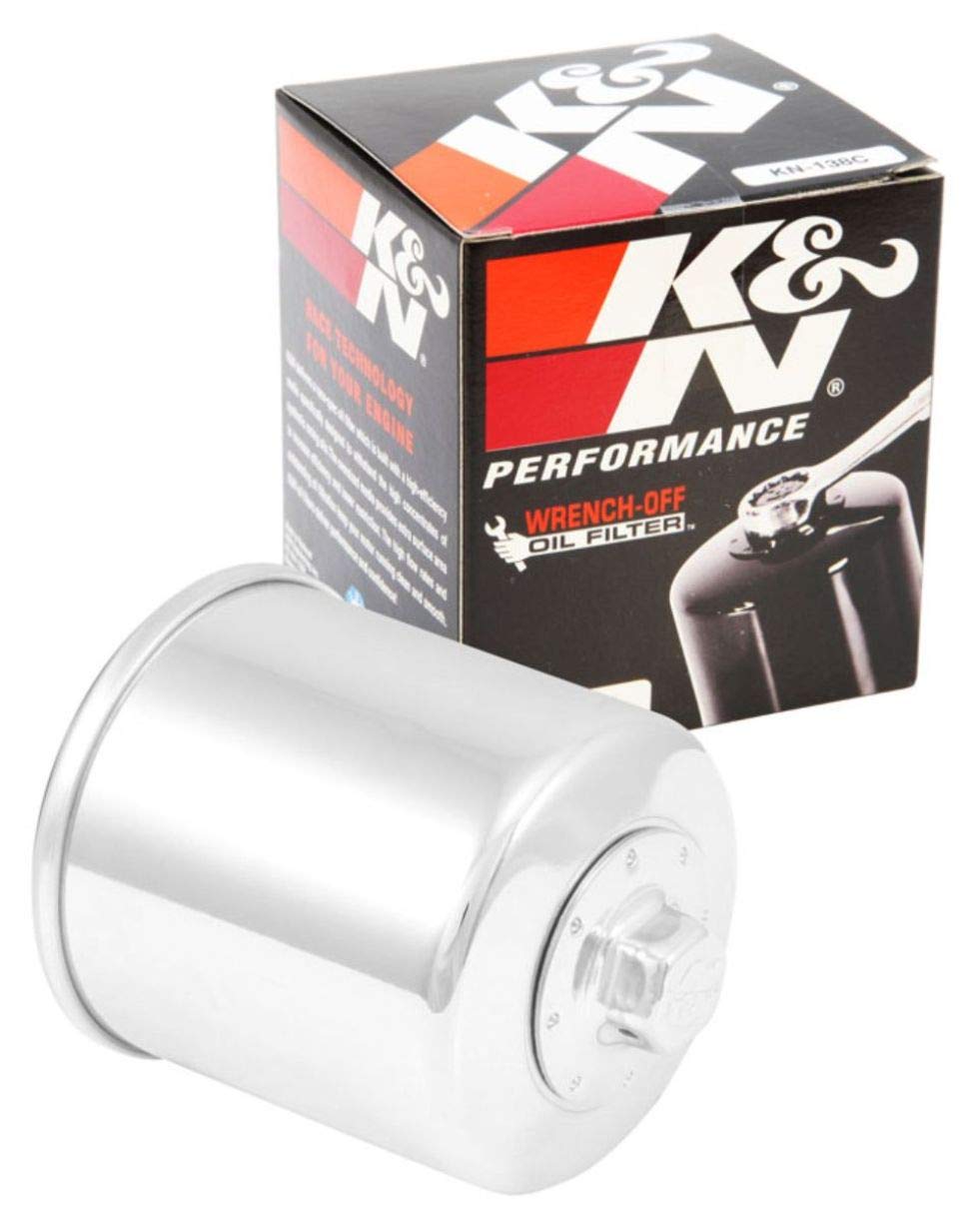 K&N Powersports Ölfilter - Patrone 71x77mm kompatibel mit Suzuki, Aprilia, Kymco, Arctic Cat, Cagiva, Bimota, Kawasaki, Sachs (KN-138C) Rot von K&N
