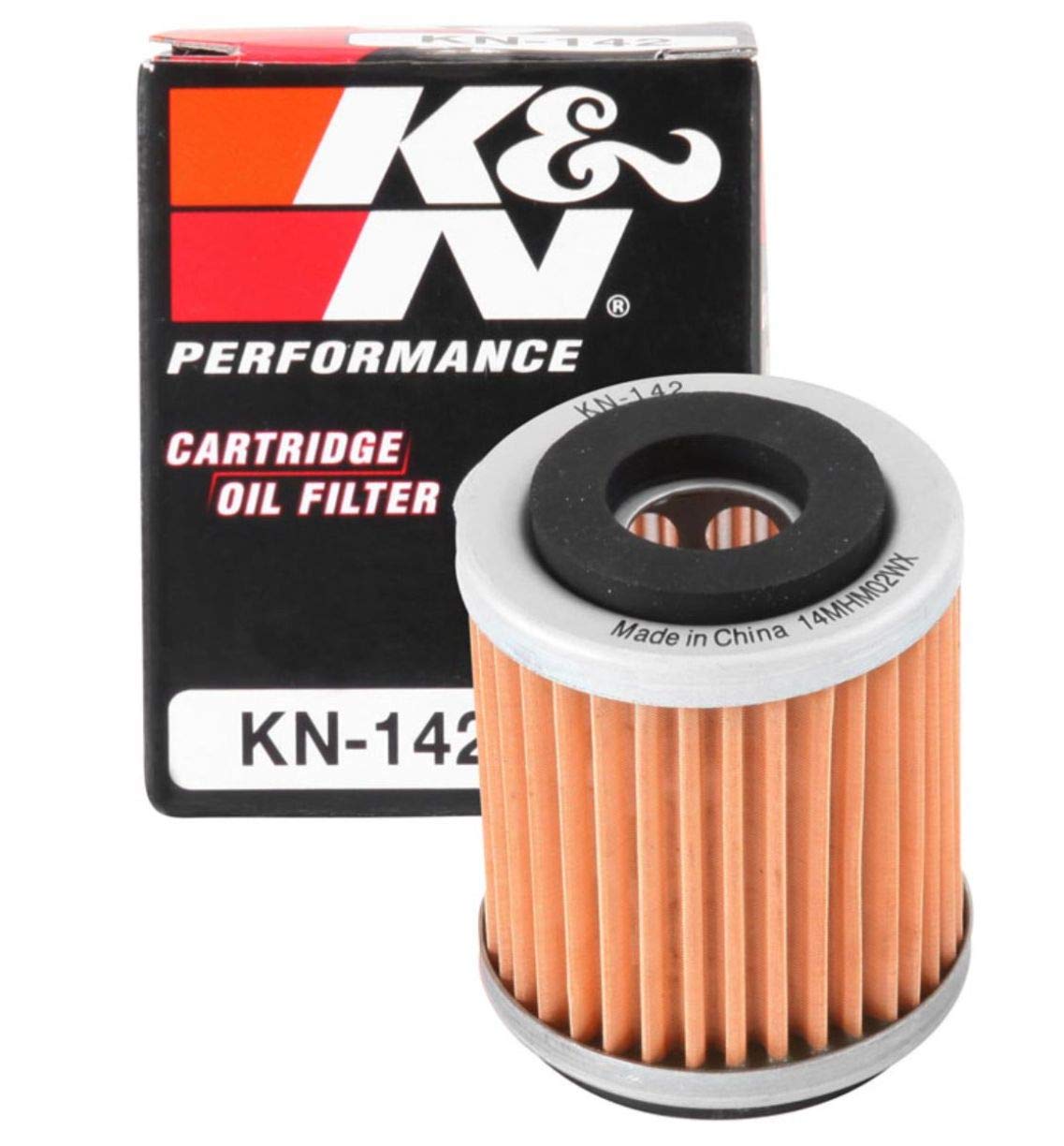 K&N Powersports Ölfilter - Kartusche 38x47mm kompatibel mit Yamaha, TM (KN-142) Rot von K&N