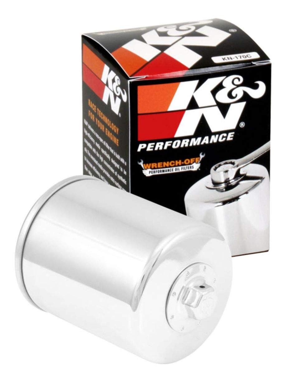 K&N Powersports Ölfilter - Patrone Chrome 75x94mm kompatibel mit Harley Davidson (KN-170C), Rot von K&N