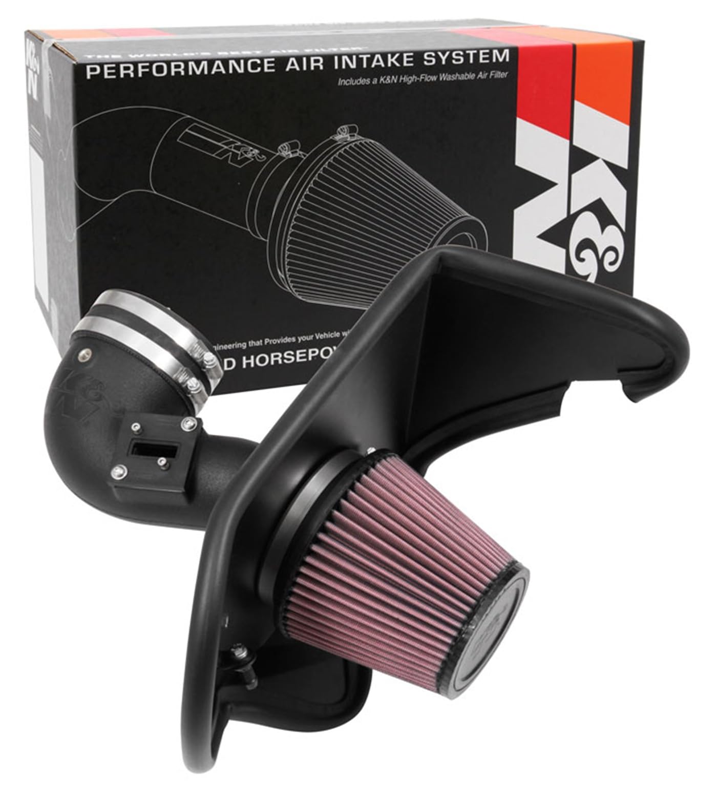 K&N Kaltlufteinlass-Kit: Erhöht Beschleunigung und Motorgeräusch, garantiert eine Leistungssteigerung von bis zu 7 PS: Kompatibel mit 2,0 l, L4, CHEVROLET (Camaro) 2016–2019, 63–3105 von K&N